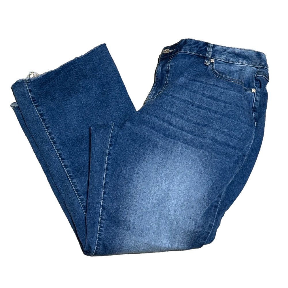 EST 1946 Denim Curvy Blue Jeans Petite Cotton Blend Cut Off Plus Women Size 18WP